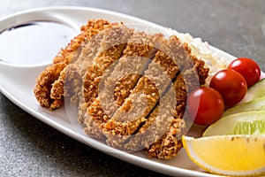 Japanese deep fried pork cutlet (tonkatsu set