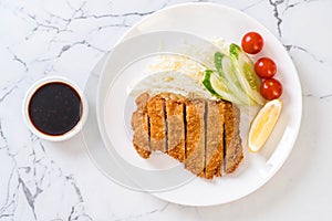 Japanese deep fried pork cutlet (tonkatsu set