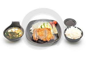 Japanese deep fried pork cutlet (tonkatsu set