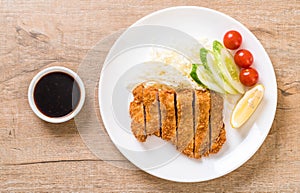 Japanese deep fried pork cutlet (tonkatsu set