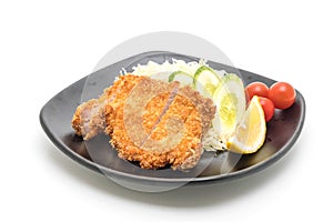 Japanese deep fried pork cutlet (tonkatsu set