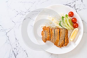 Japanese deep fried pork cutlet tonkatsu set