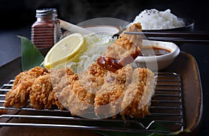 Japanese deep fried pork set.