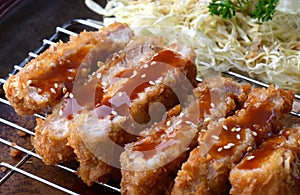Japanese deep fried pork or tonkatsu.