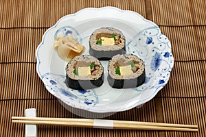 It is a Japanese dish called `Soba Sushi`.