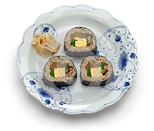It is a Japanese dish called `Soba Sushi`.