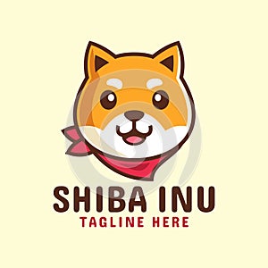 Japanese dog Shiba inu logo design template