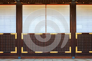 Japanese door panels at Kyoto Imperial Palace in Kyoto, Japan