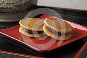 Japanese Dorayaki close up