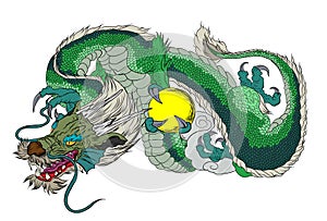 Japanese Dragon tattoo.Outline Japanese dragon design tattoo for Arm