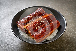 Japanese eel grilled with rice bowl or Unagi don