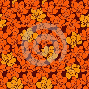 Japanese Ellipse Petal Flower Vector Seamless Pattern