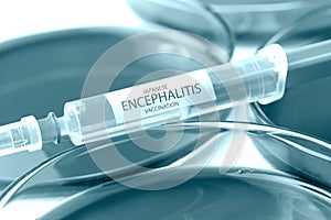 Japanese encephalitis vaccination blue colored theme