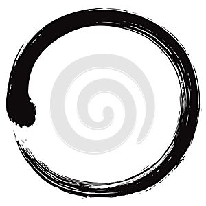 Japanese Enso Zen Circle Brush Vector photo