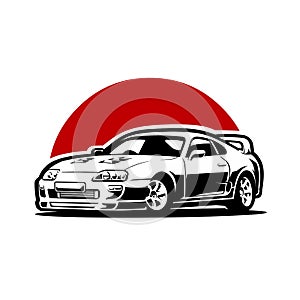 Japanese Exotic Sport Car. JDM Car Logo Sticker Emblem Vector Isolated photo