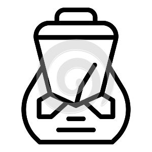 Japanese fast train icon, outline style