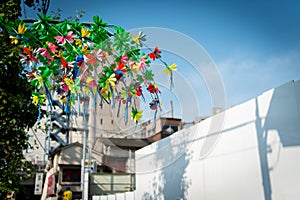 Japanese festival street decoration Tokyo shitamachi Japan photo