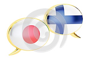 Japanese-Finnish conversation concept, 3D rendering