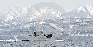 Japanese fishing vessels in the Sea of Okhotsk