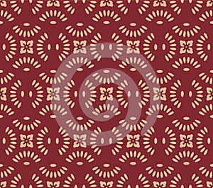 Japanese Flower Circle Ball Vector Seamless Pattern