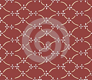 Japanese Flower Curl Net Vector Seamless Pattern