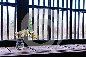 Japanese flowers in traditional House