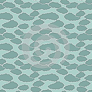 Japanese Fluffy Cloud Vector Seamless Pattern