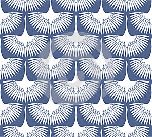 Japanese Flying Swan Motif Vector Seamless Pattern