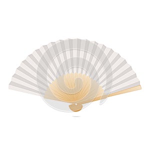 Japanese folding fan isolated on white background.