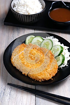 Japanese food chicken katsu deep fried breast chicken cutlet