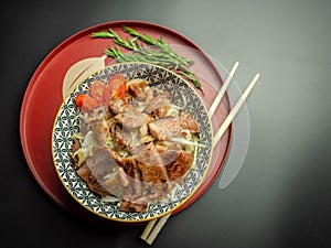 Japanese food, Deep-fried pork cutlet rice bowl