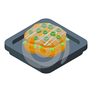 Japanese food icon isometric vector. Asian plate