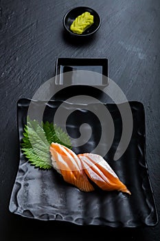 Japanese food menu,sushi Salmon Toro