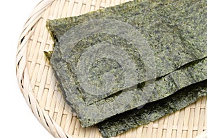 Japanese food, Nori dry seaweed sheets photo