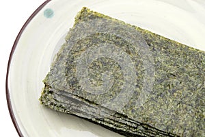 Japanese food, Nori dry seaweed sheets photo