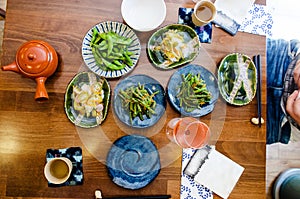 Japanese food at the restaurant photo