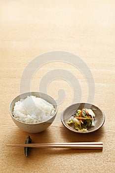 Japanese food, rice and side dishes