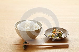 Japanese food, rice and side dishes