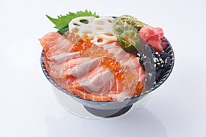 Japanese food salmon don set