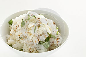 Japanese food, sesame and shiso herbal in rice