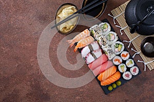 Japanese food stile sushi on a plate