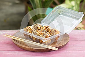 Japanese food Tako Yaki on Box