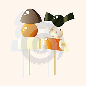 Japanese food theme BBQ elements vector,eps