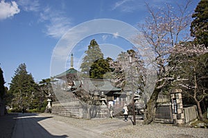 Japanese and foreigner traveler visit praying in Daitou or Great pagoda of Naritasan Shinshoji Temple at Chiba in Tokyo, Japan