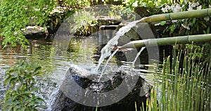 Japanese fountain and bamboo ladles