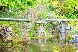 Japanese fountain and bamboo ladles