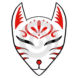 Japanese Fox Mask. Kitsune mask illustration.