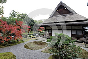 Japanese garden and autumn leaves in Daigoji Temple Sanbo-in, Kyoto, Japan