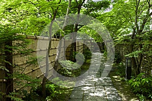 Japanese garden entrance in Fukuoka