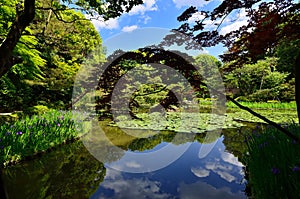 Japanese garden of Heian Shrine, Kyoto Japan.